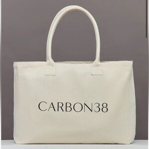 NWT Carbon38 Canvas Holiday Tote Nude Natural